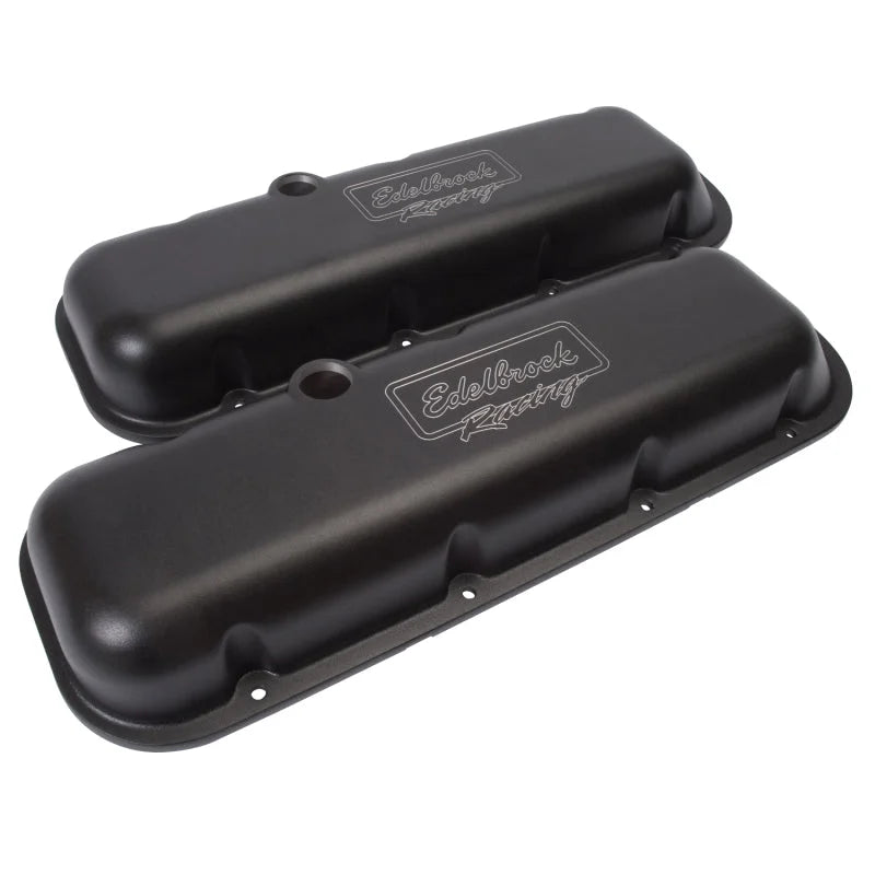 Edelbrock Valve Cover Victor Series Chevrolet 1965 and Later 396-502 V8 Low Black - Additional View 6
