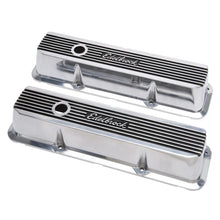 Load image into Gallery viewer, Edelbrock Valve Covers Elite II Ford FE 1958-76 Polished - Side View