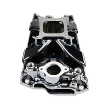 Load image into Gallery viewer, Edelbrock Victor Jr. 23 Degree Black Plasma Intake Manifold fits Chevy Sb - Installation View