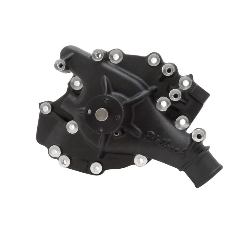 Edelbrock Water Pump High Performance Ford 1970-92 429/460 CI V8 Standard Length Black Finish - Installation View
