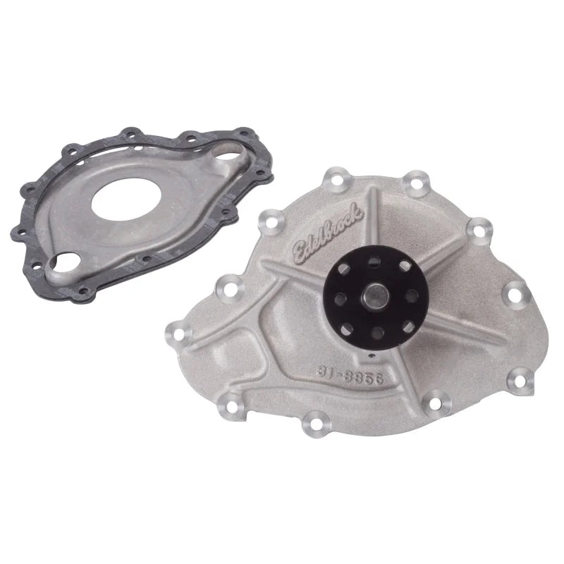 Edelbrock Water Pump High Performance Pontiac 1969-79 389-455 CI V8 Engines Standard Length - Side View