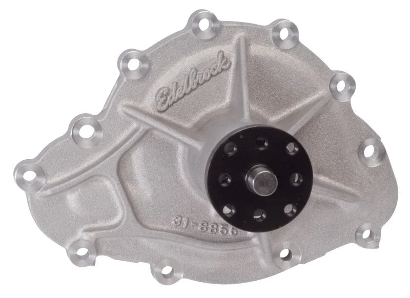 Edelbrock Water Pump High Performance Pontiac 1969-79 389-455 CI V8 Engines Standard Length - Back View