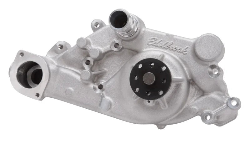 Edelbrock Water Pump High Performance Str 05-08 GM Gen IV LS Cars Reverse Rotation Right Hand Return - Side View