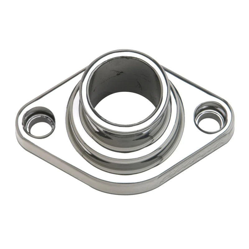 Edelbrock Waterneck Cast SBC/BBC Straight Polished - Side View