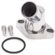 Load image into Gallery viewer, Edelbrock Waterneck SBC/BBC 45-Degree Two-Piece Cast Swivel Polished - Side View