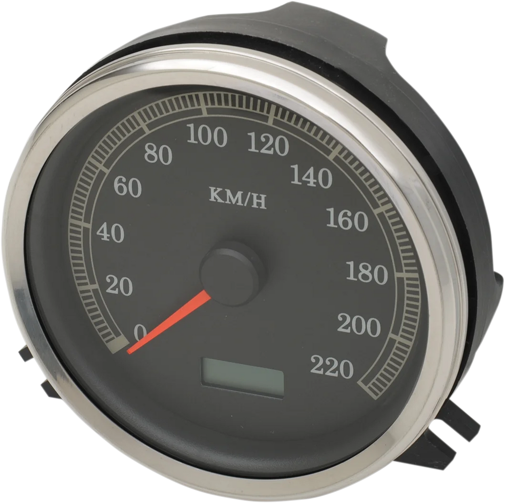 Electronic KM/H Speedometer - Black Face DragSpecialties 76436KMX - Main Product View
