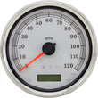 Load image into Gallery viewer, Electronic Speedometer - Silver - 120 MPH DragSpecialties 83104S - Main Product View