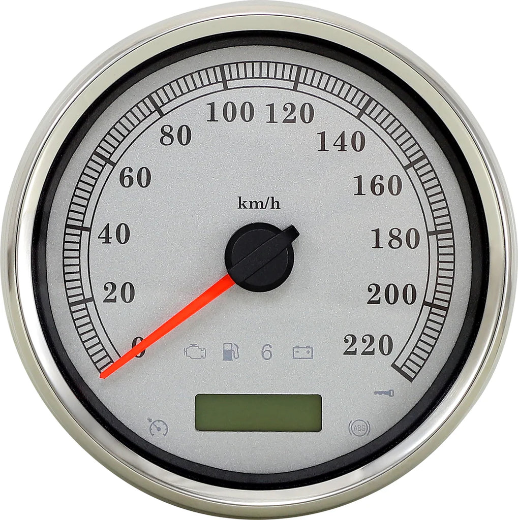 Electronic Speedometer - Silver - 220 KPH DragSpecialties 83105S - Main Product View