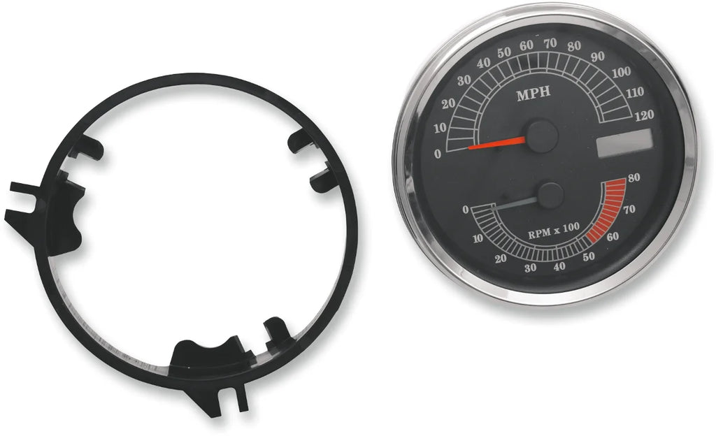 Electronic Speedometer/Tachometer - Stock Look - 120 mph/8000 rpm DragSpecialties T21-6986 - Main Product View