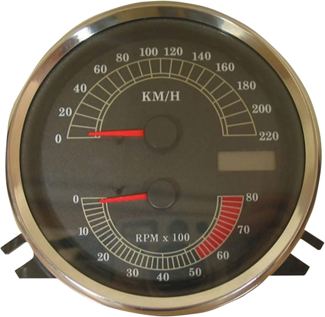 Electronic Speedometer/Tachometer - Stock Look - 120 mph/8000 rpm DragSpecialties T21-6986 - Side View