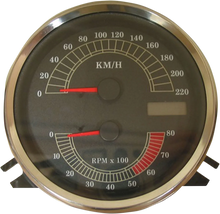 Load image into Gallery viewer, Electronic Speedometer/Tachometer - Stock Look - 120 mph/8000 rpm DragSpecialties T21-6986 - Side View