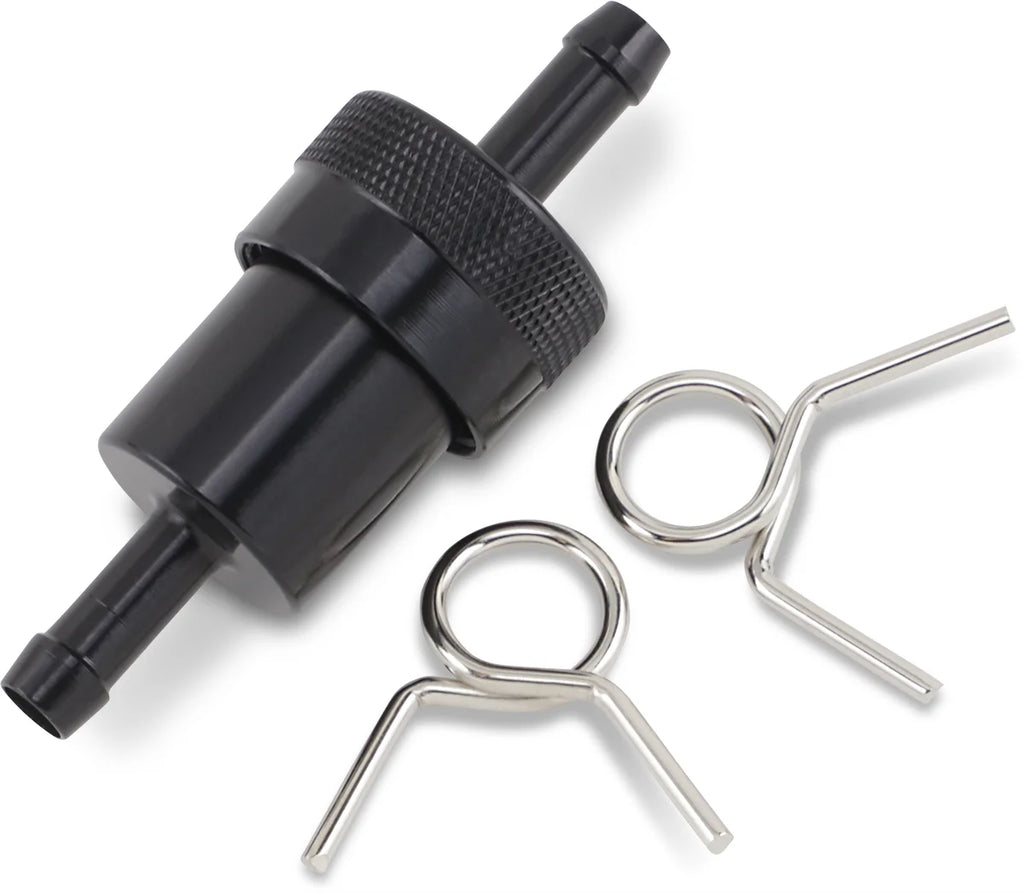 Emgo Anodized Aluminum Fuel Filter - Black - 5/16" 14-34432 - Main Product View