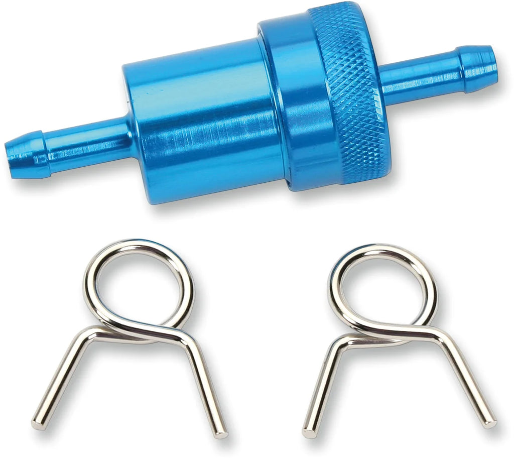Emgo Anodized Aluminum Fuel Filter - Blue - 1/4" 14-34471 - Main Product View