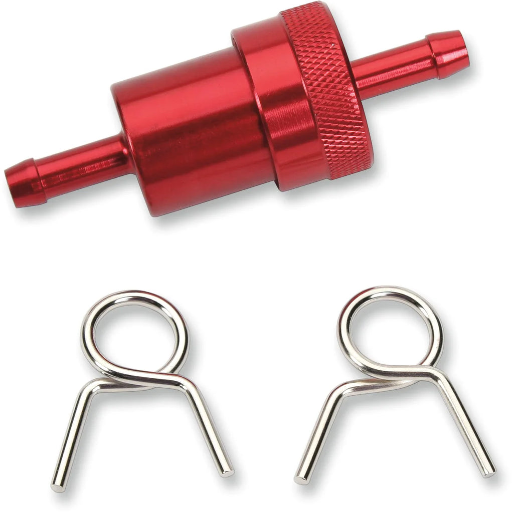 Emgo Anodized Aluminum Fuel Filter - Red - 1/4" 14-34470 - Main Product View