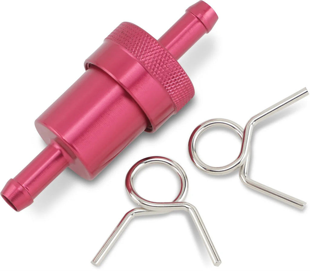 Emgo Anodized Aluminum Fuel Filter - Red - 5/16" 14-34430 - Main Product View