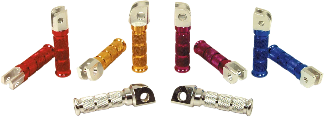 Emgo Front Footpegs - Silver fits Honda - Side View