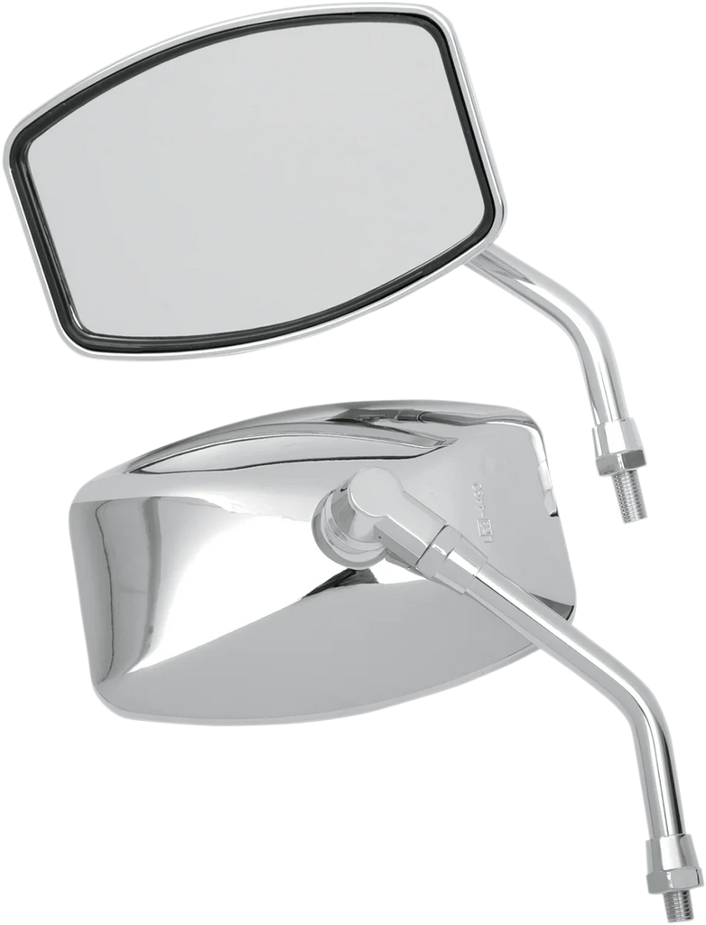 Emgo Mirror - "Big One"/Cruiser - Side View - Rectangle - M10 x 1.25 | M10 x 1.25 (Left Hand) - Chrome 20-42464 - Side View
