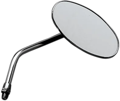 Emgo Mirror - Die-Cast - Chopper - Side View - Oval - M10 x 1.25 - Chrome - Left - Side View