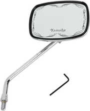 Load image into Gallery viewer, Emgo Mirror - Die-Cast - Scrolled - Side View - Rectangle - M10 x 1.25 (Left Hand) - Chrome fits Yamaha - Main Product View