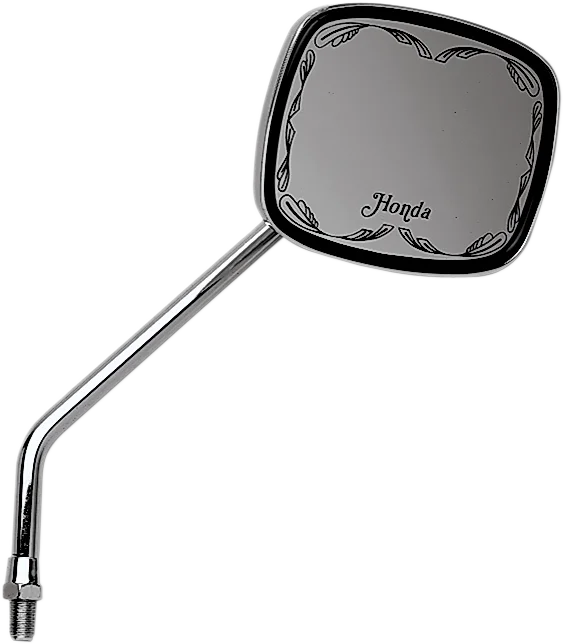 Emgo Mirror - Die-Cast - Scrolled - Side View - Rectangle - M10 x 1.25 - Chrome - Left/Right fits Honda - Main Product View