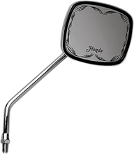 Load image into Gallery viewer, Emgo Mirror - Die-Cast - Scrolled - Side View - Rectangle - M10 x 1.25 - Chrome - Left/Right fits Honda - Main Product View