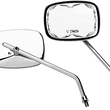 Load image into Gallery viewer, Emgo Mirror - Die-Cast - V-Twin Scrolled - Side View - Rectangle - M10 x 1.25 - Chrome - Left - Main Product View