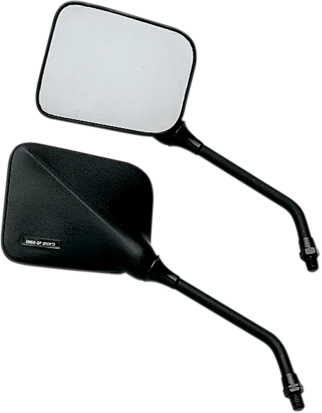 Emgo Mirror - GP Deluxe - Side View - Short - Rectangle - Black - Side View