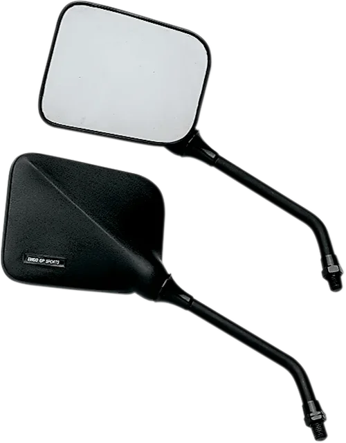 Emgo Mirror - GP Deluxe - Side View - Short - Rectangle - Black - Side View