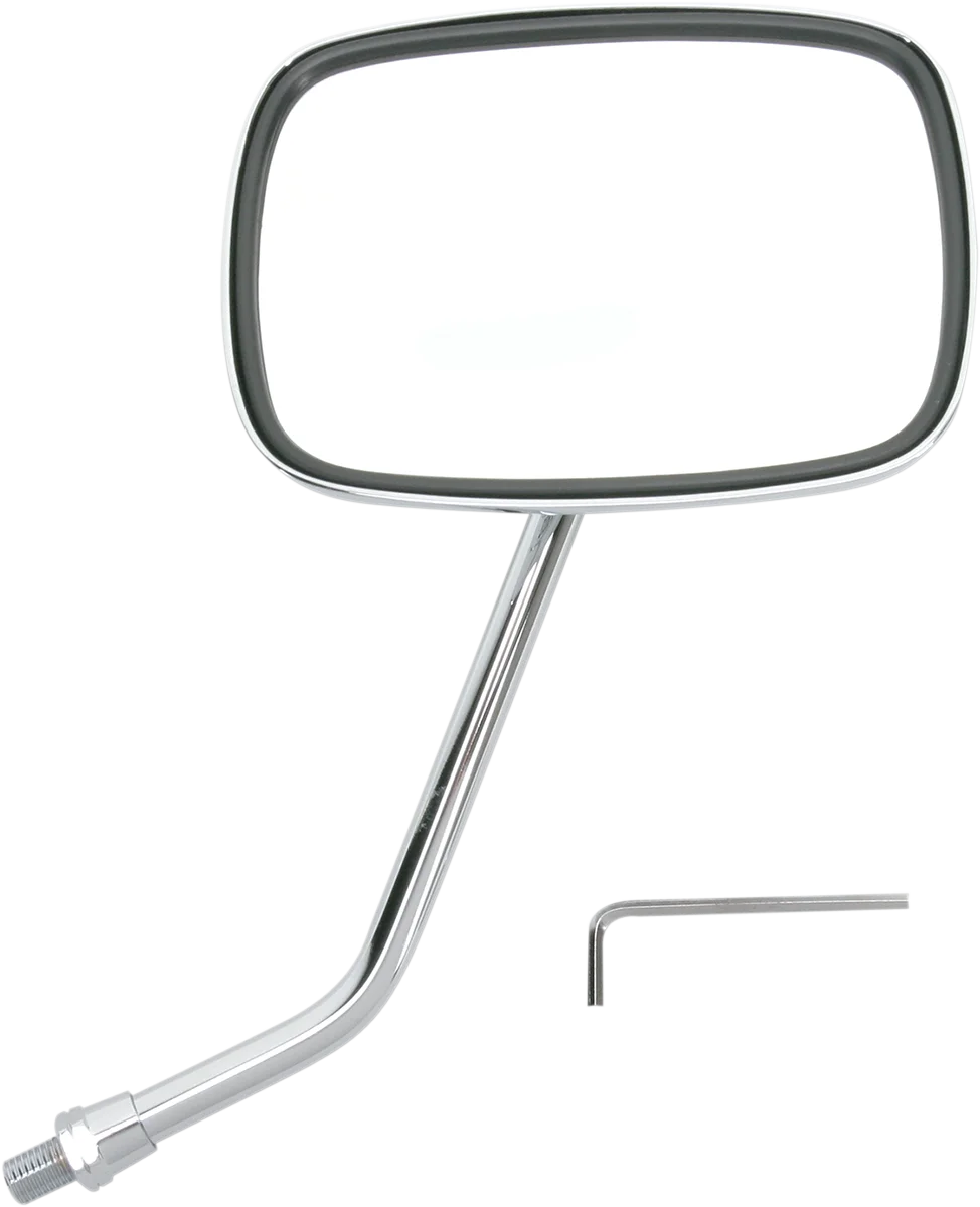 Emgo Mirror - "Ride Free" - Side View - Rectangle - M10 x 1.25 (Left Hand) - Chrome - Right - Side View