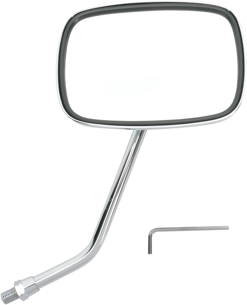 Emgo Mirror - "Ride Free" - Side View - Rectangle - M10 x 1.25 (Left Hand) - Chrome - Right - Side View