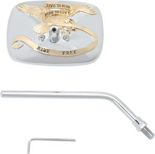 Load image into Gallery viewer, Emgo Mirror - "Ride Free" - Side View - Rectangle - M10 x 1.25 (Left Hand) - Gold/Chrome - Right - Main Product View