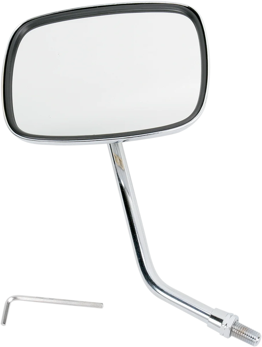 Emgo Mirror - "Ride Free" - Side View - Rectangle - M10 x 1.25 (Left Hand) - Gold/Chrome - Right - Side View
