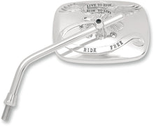 Load image into Gallery viewer, Emgo Mirror - "Ride Free" - Side View - Rectangle - M10 x 1.25 - Chrome - Left - Main Product View