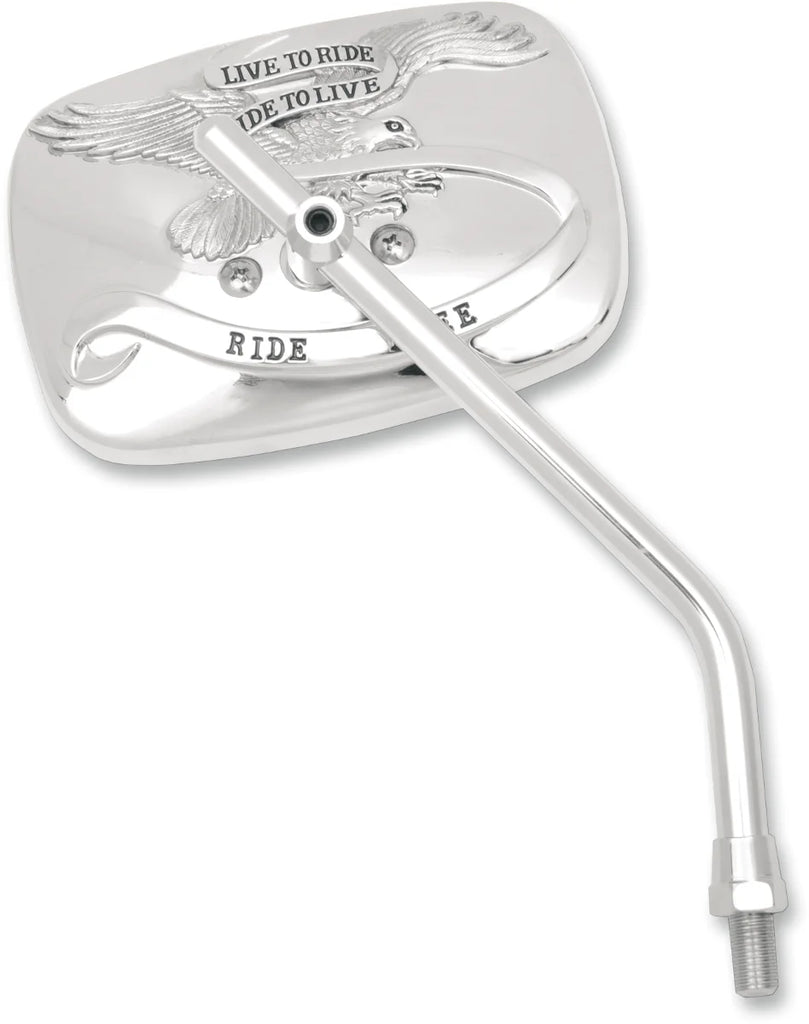Emgo Mirror - "Ride Free" - Side View - Rectangle - M10 x 1.25 - Chrome - Right - Main Product View