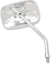 Load image into Gallery viewer, Emgo Mirror - "Ride Free" - Side View - Rectangle - M10 x 1.25 - Chrome - Right - Main Product View