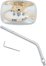 Load image into Gallery viewer, Emgo Mirror - "Ride Free" - Side View - Rectangle - M10 x 1.25 - Gold/Chrome - Left - Main Product View