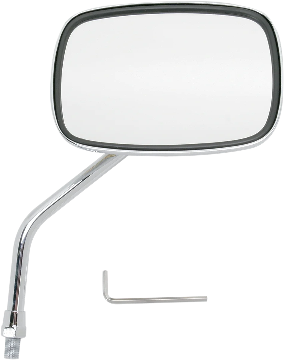 Emgo Mirror - "Ride Free" - Side View - Rectangle - M10 x 1.25 - Gold/Chrome - Left - Side View