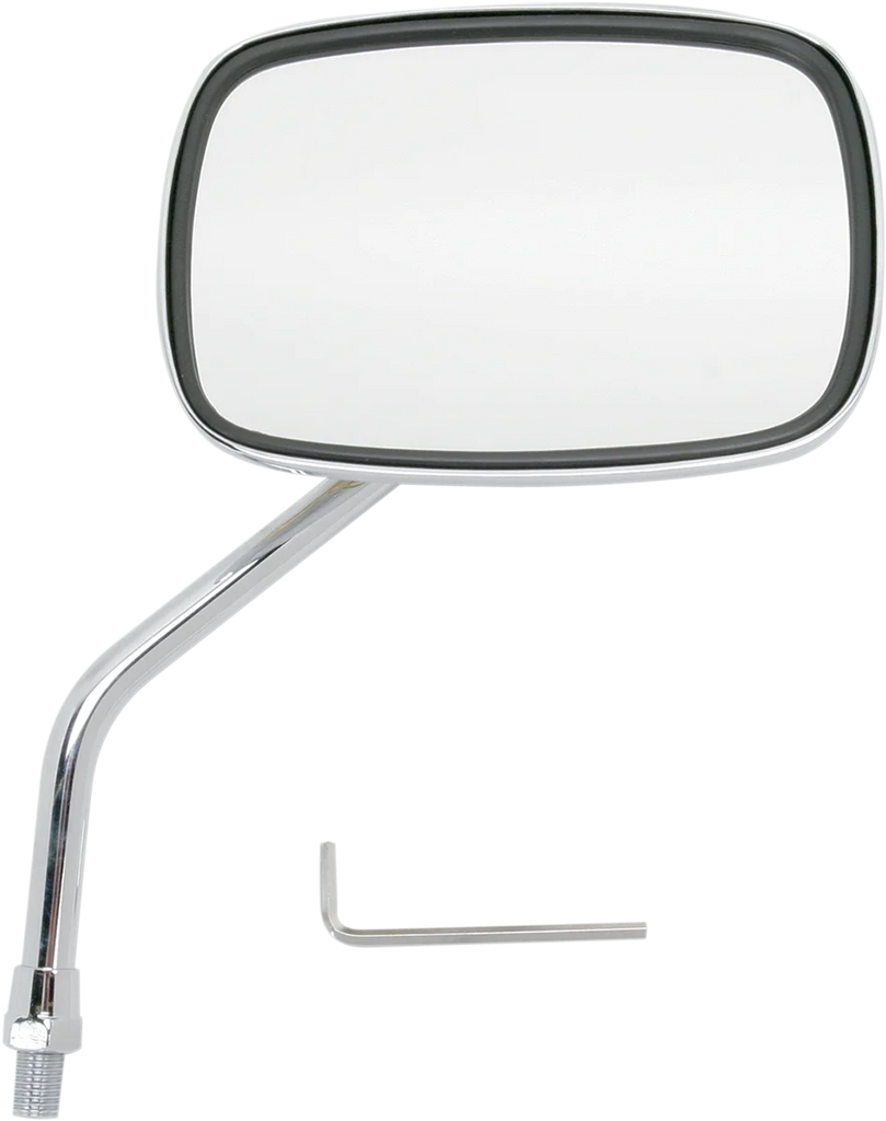 Emgo Mirror - "Ride Free" - Side View - Rectangle - M10 x 1.25 - Gold/Chrome - Left - Side View