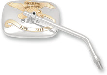 Load image into Gallery viewer, Emgo Mirror - "Ride Free" - Side View - Rectangle - M10 x 1.25 - Gold/Chrome - Right - Main Product View