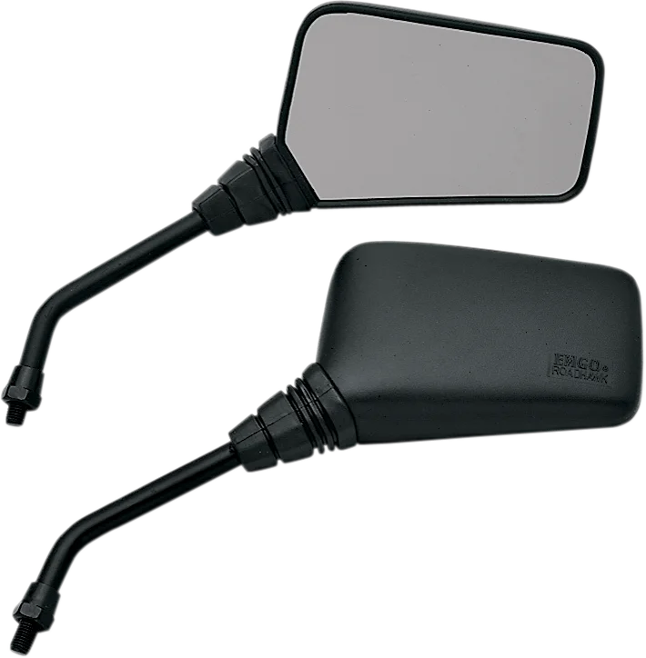 Emgo Mirror - Roadhawk - Side View - Rectangle - Long - M10 x 1.25 - Black - Main Product View