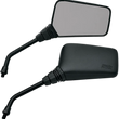 Load image into Gallery viewer, Emgo Mirror - Roadhawk - Side View - Rectangle - Short - M10 x 1.25 | M10 x 1.25 (Left Hand) - Black - Side View