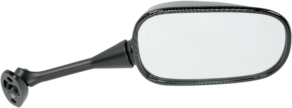 Emgo Mirror - Side View - Black/Carbon Fiber - Rectangle - Right - Honda 20-35223 - Main Product View