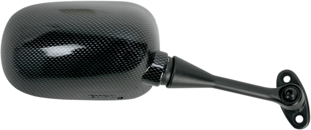Emgo Mirror - Side View - Black/Carbon Fiber - Rectangle - Right - Honda 20-35223 - Side View