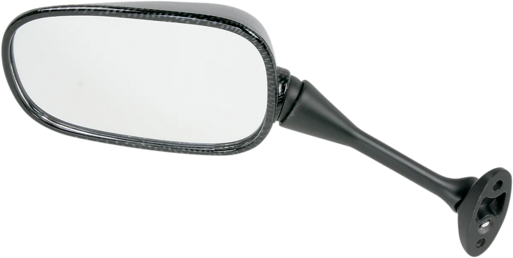 Emgo Mirror - Side View - Black/Carbon Fiber - Rectangle - Left - Honda 20-35224 - Main Product View