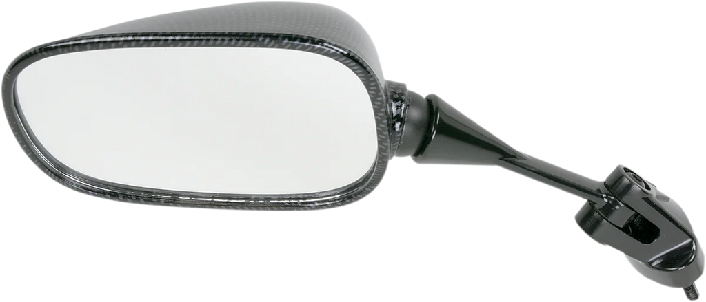 Emgo Mirror - Side View - Black/Carbon Fiber - Rectangle - Left - Kawasaki 20-43014 - Main Product View