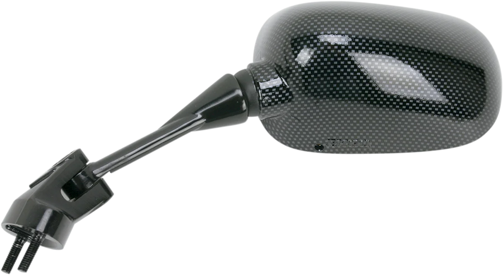 Emgo Mirror - Side View - Black/Carbon Fiber - Rectangle - Left - Kawasaki 20-43014 - Side View
