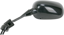Load image into Gallery viewer, Emgo Mirror - Side View - Black/Carbon Fiber - Rectangle - Left - Kawasaki 20-43014 - Side View