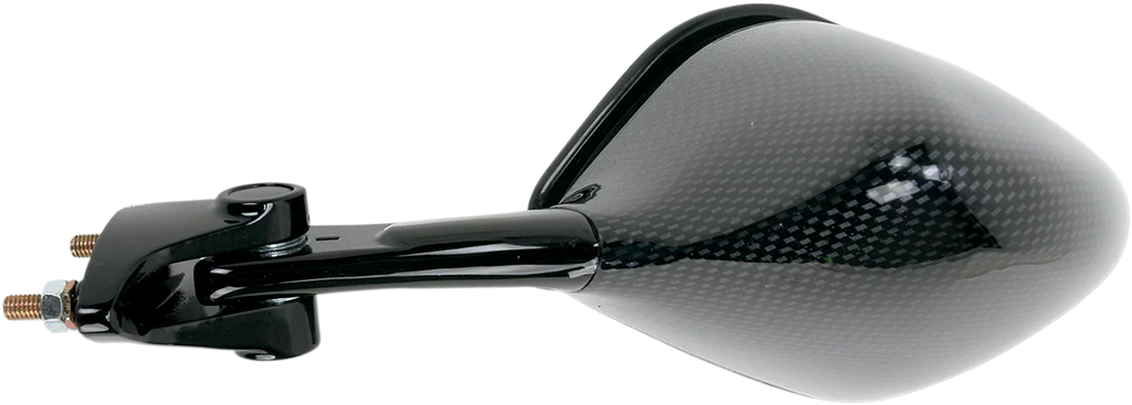 Emgo Mirror - Side View - Black/Carbon Fiber - Rectangle - Left - Kawasaki 20-43054 - Main Product View
