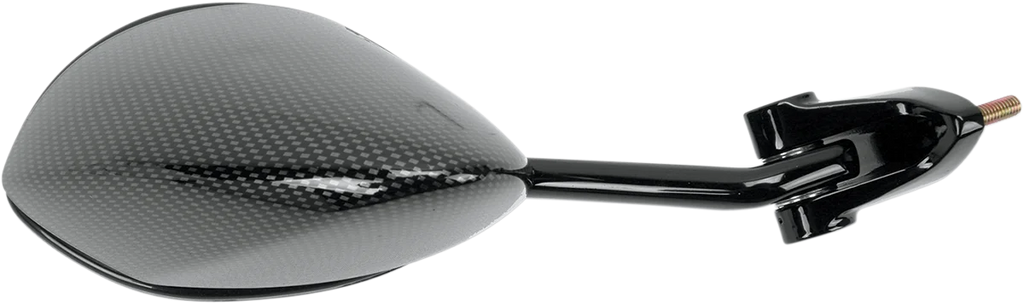 Emgo Mirror - Side View - Black/Carbon Fiber - Rectangle - Left - Kawasaki 20-43064 - Main Product View