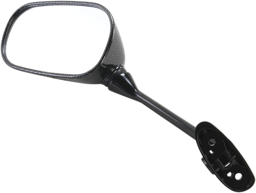 Emgo Mirror - Side View - Black/Carbon Fiber - Rectangle - Left - Suzuki 20-97204 - Main Product View